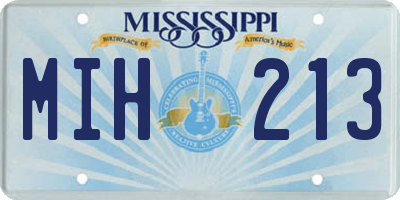 MS license plate MIH213