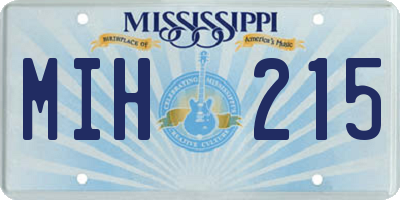 MS license plate MIH215