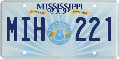 MS license plate MIH221