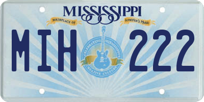 MS license plate MIH222