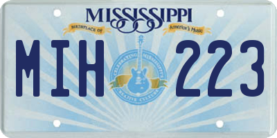 MS license plate MIH223