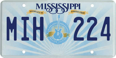 MS license plate MIH224