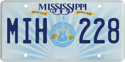 MS license plate MIH228