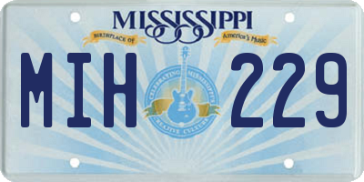 MS license plate MIH229