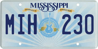 MS license plate MIH230