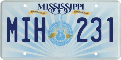 MS license plate MIH231