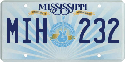 MS license plate MIH232