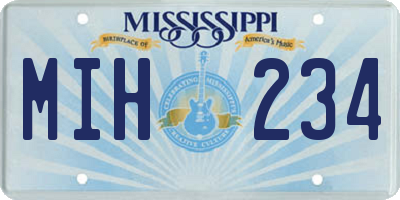 MS license plate MIH234
