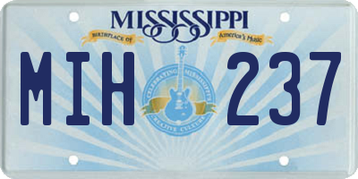 MS license plate MIH237