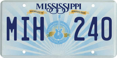 MS license plate MIH240