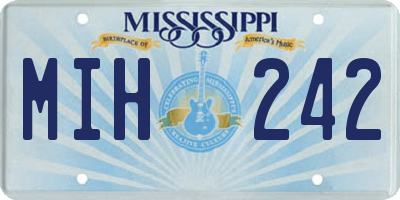 MS license plate MIH242