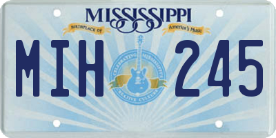 MS license plate MIH245