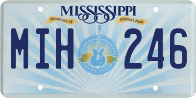 MS license plate MIH246