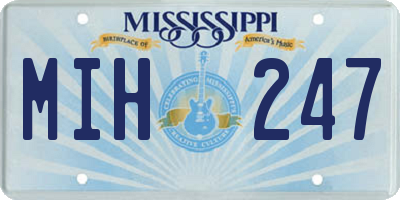 MS license plate MIH247