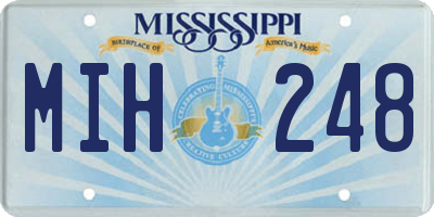 MS license plate MIH248