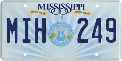 MS license plate MIH249