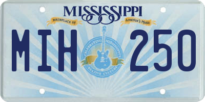 MS license plate MIH250