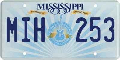 MS license plate MIH253