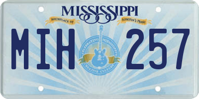 MS license plate MIH257