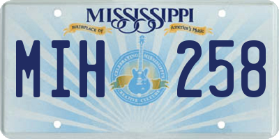 MS license plate MIH258