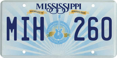 MS license plate MIH260
