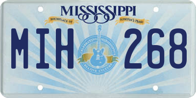 MS license plate MIH268