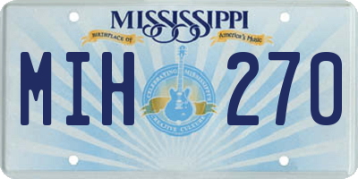 MS license plate MIH270