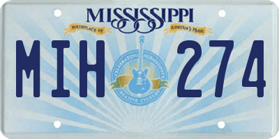 MS license plate MIH274