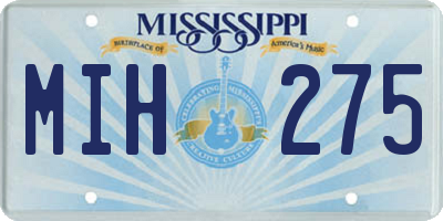 MS license plate MIH275