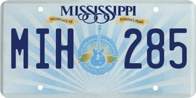 MS license plate MIH285