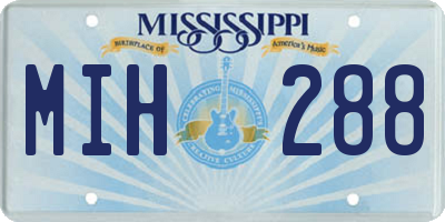 MS license plate MIH288