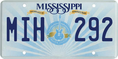MS license plate MIH292
