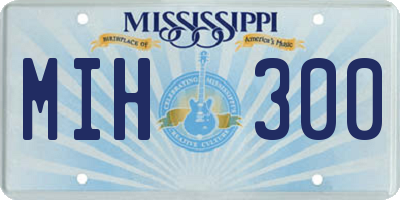 MS license plate MIH300