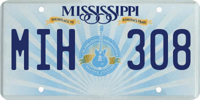 MS license plate MIH308