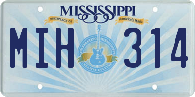MS license plate MIH314