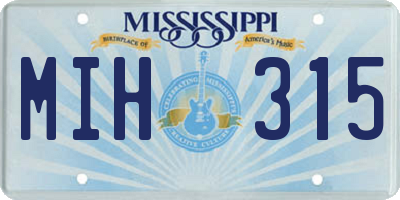 MS license plate MIH315
