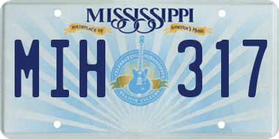 MS license plate MIH317