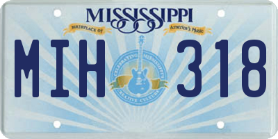 MS license plate MIH318