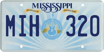 MS license plate MIH320