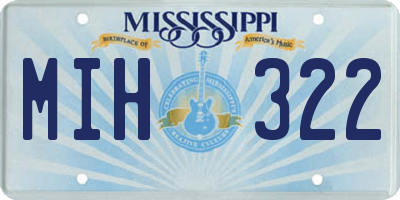 MS license plate MIH322