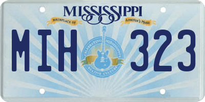 MS license plate MIH323
