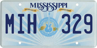MS license plate MIH329