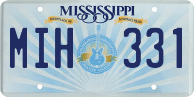 MS license plate MIH331