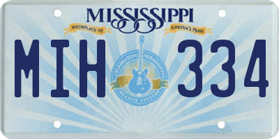 MS license plate MIH334