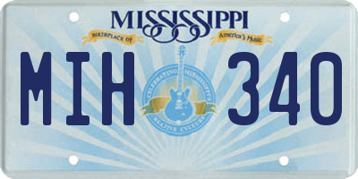 MS license plate MIH340