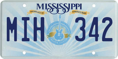 MS license plate MIH342