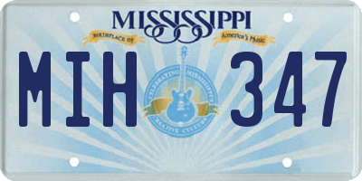 MS license plate MIH347