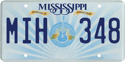 MS license plate MIH348