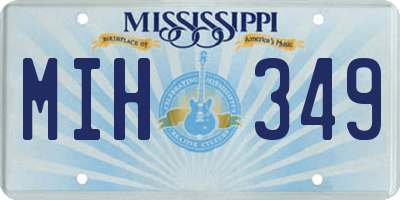 MS license plate MIH349