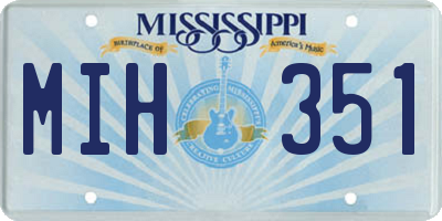 MS license plate MIH351
